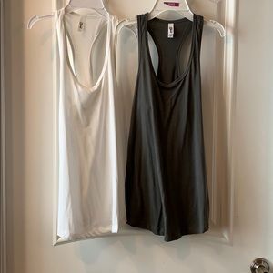 White and gray racerback tanks, sz M